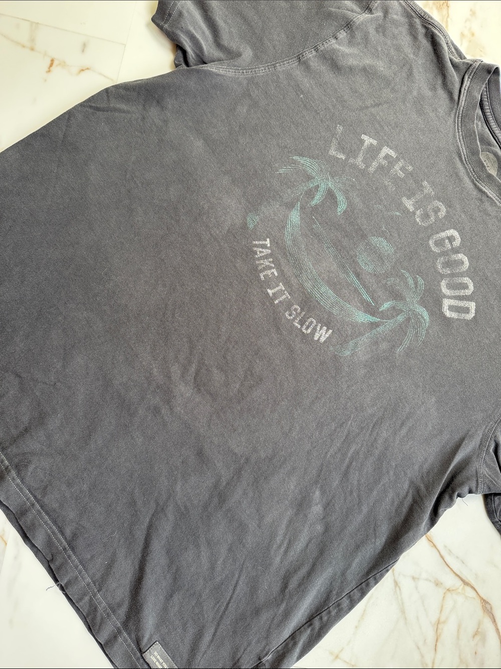Life is Good Take it Slow Classic Fit Graphic Shirt Beachy Sz XL Trendy